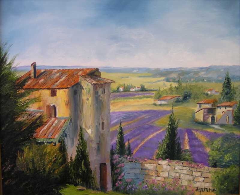 French landscape in purple