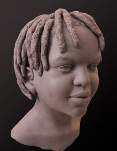 Aya, South Africa, Clay for bronze, 14" x 10" x 10"