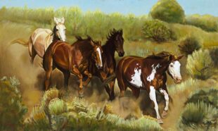 Wild Horses, oil on canvas, 36" x 60"