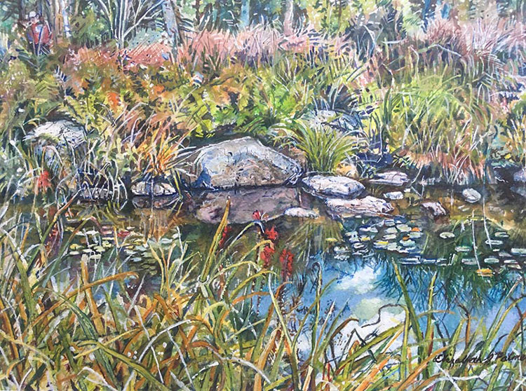 Maine Botanical Garden painting by Elizabeth S. Palmer