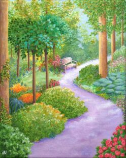 The Lilac Path Acrylic on Canvas 8" x 10" by Julia Underwood