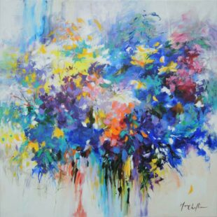 September floral, acrylic on canvas, 39,37x39,37