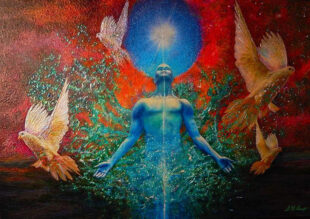 Spiritual Awakening, acrylic on canvas, 23.4" x 33.1"