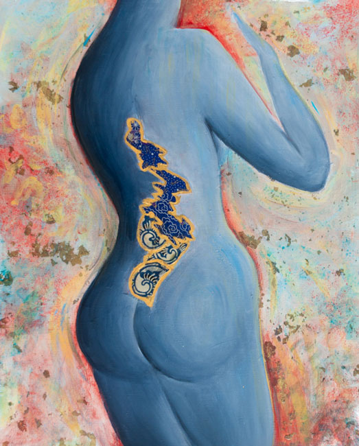 Healing Muladhara, mixed media on canvas, 16" x 20"