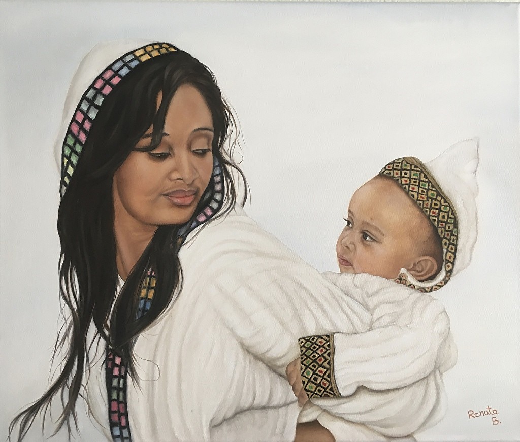 painting of mother and child