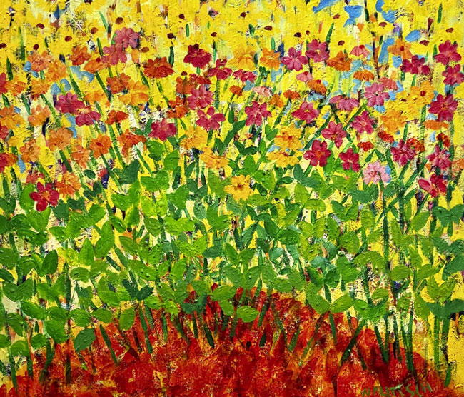 Summer Garden 40” x 42” oil on canvas