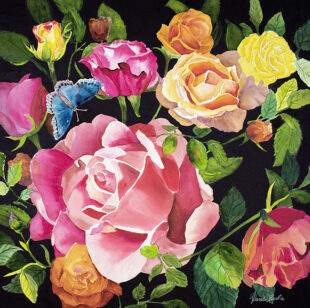 Roses, watercolor, 19x19
