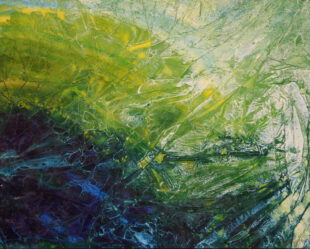 painting in green by Therese Boisclair